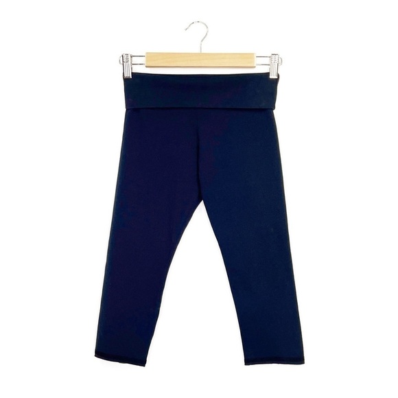 Solow Crop Foldover Legging Girl’s Size Large (14) Navy Blue cropped New NWT - Picture 7 of 7